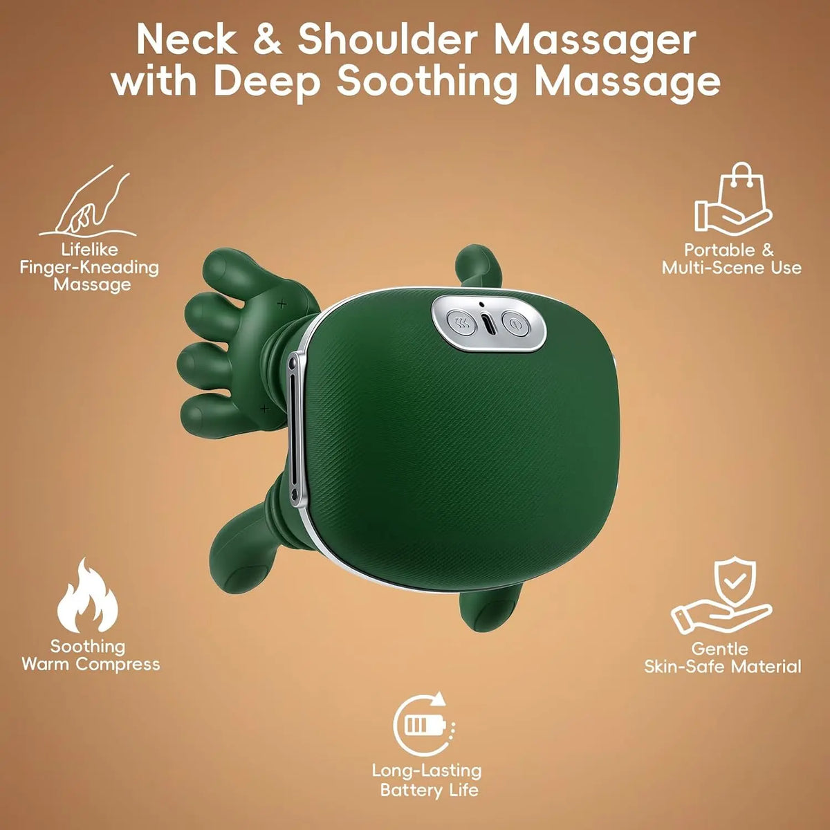 4D Simulation Hand-Neck-Shoulder Massage Device, Wireless Electric Usb-Powered Massager with Charging Cable, Portable Home & Office Relaxing Gift for Daily Massage Needs, Relaxing Gifts