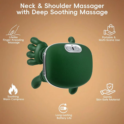 4D Simulation Hand-Neck-Shoulder Massage Device, Wireless Electric Usb-Powered Massager with Charging Cable, Portable Home & Office Relaxing Gift for Daily Massage Needs, Relaxing Gifts