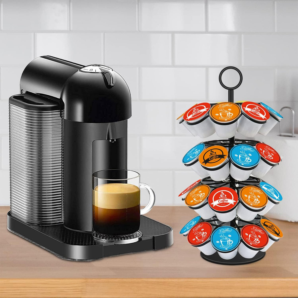 36-Capacity Coffee Pod Carousel Holder for K-Cup Pods