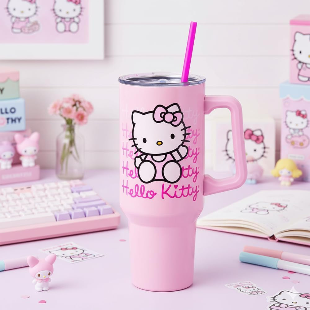 Sanrio Hello Kitty Waving, Stainless Steel Tumbler, 40Oz