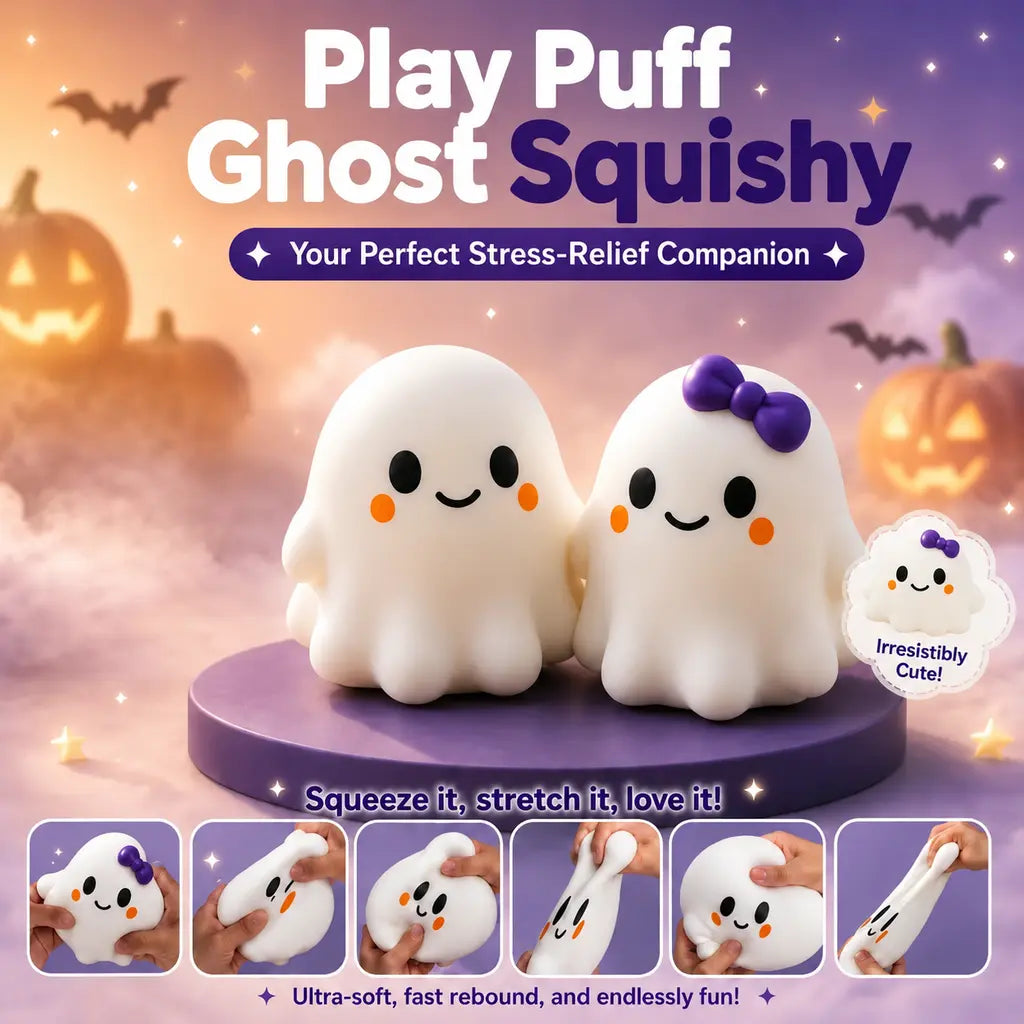 Soft Ghost Squishy Stress-Relief Toy, Creative Cute Halloween Decoration Ornament, Perfect Holiday Gift for Halloween Enthusiasts