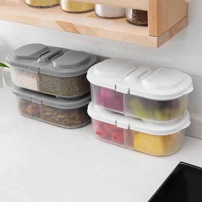 Double Compartment Food Storage Container Plastic Sealed Snack Container, Divided Into Boxes, Camping Lunch Box, Snack Box