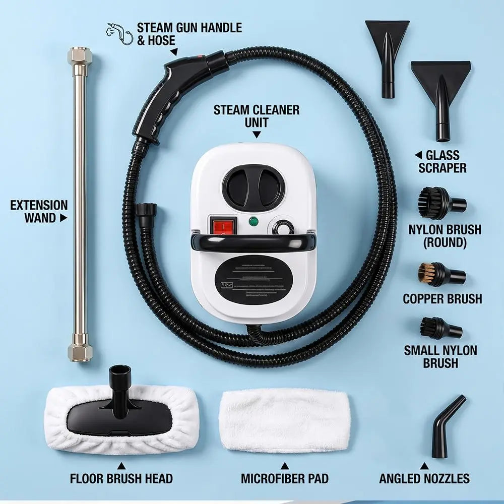 【Toolupgrade】2500W Multi-Purpose Portable Steam Cleaner - High-Temp Plastic Body Power Tool for Home Tile, Grout Surfaces - Car Detailing, Father'S Day Gift, High-Temp Steam, Tile Cleaning, Tools and Gadgets,Toolupgrade