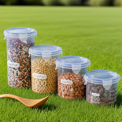 Sealed Jars With Scale Grain Storage Tank Kitchen Food Fresh-keeping Boxes Refrigerator Organize Container Seasoning Spices Can