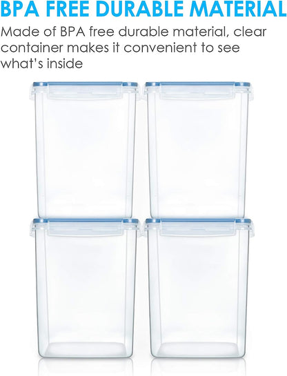 5.2L Flour Sugar Storage Containers, 4 PCS, Blue