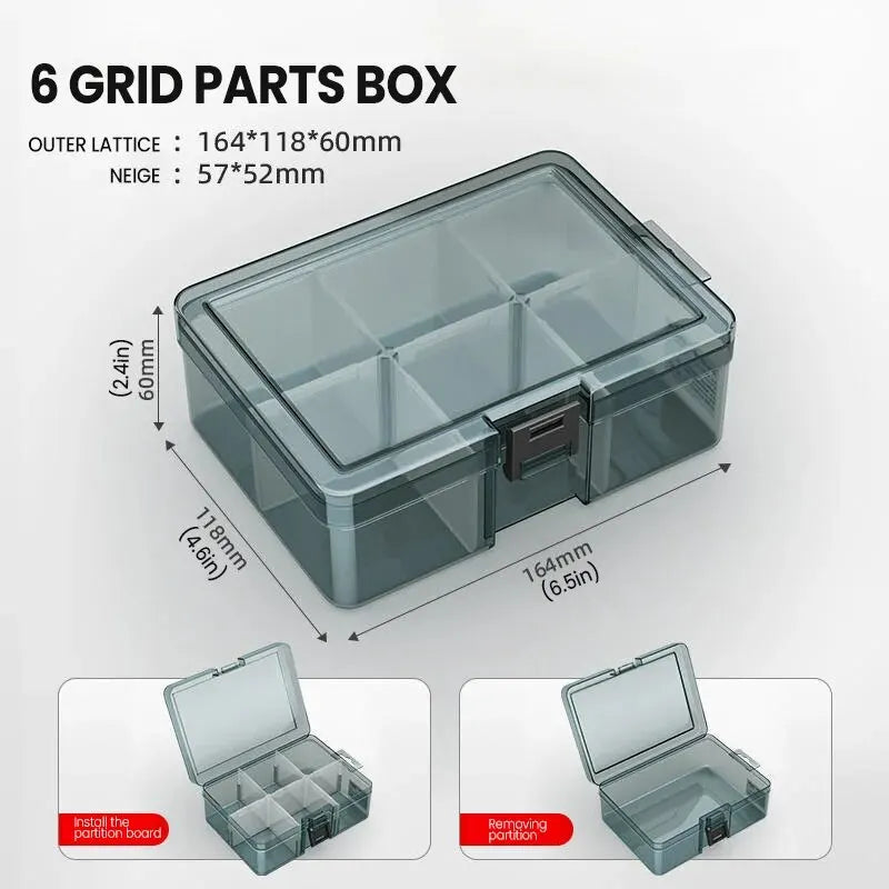 Plastic Tool Parts Box Storage Screw Box Tool Classification Electronic Component Drill Bit Accessories Thickened Grid Box