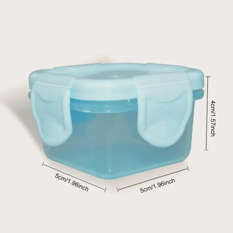 4Pcs Mini Food Storage Containers Set Leakproof with Lids Condiment Sauce Mini Freezer Airtight Containers for Kitchen