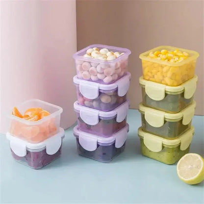4Pcs Mini Food Storage Containers Set Leakproof with Lids Condiment Sauce Mini Freezer Airtight Containers for Kitchen