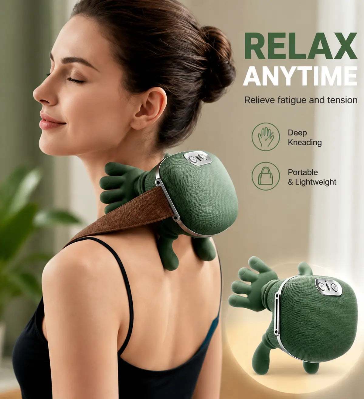 4D Simulation Hand-Neck-Shoulder Massage Device, Wireless Electric Usb-Powered Massager with Charging Cable, Portable Home & Office Relaxing Gift for Daily Massage Needs, Relaxing Gifts