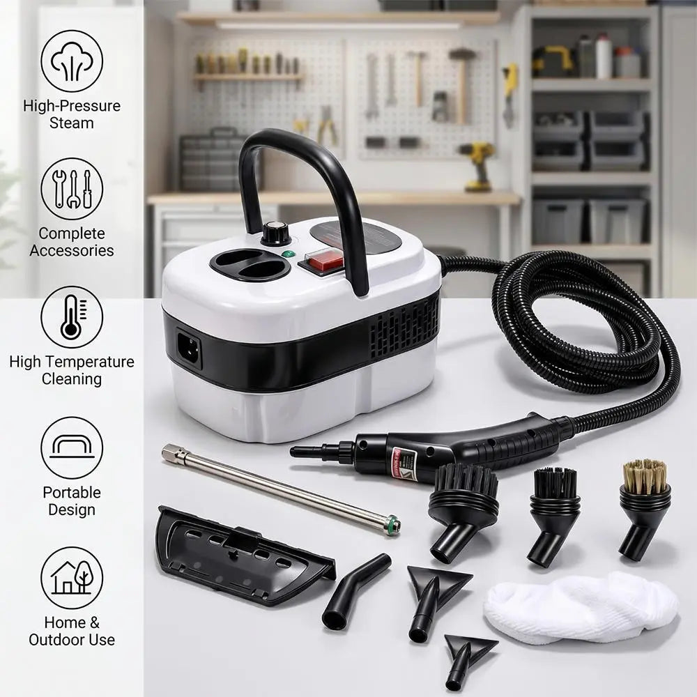 【Toolupgrade】2500W Multi-Purpose Portable Steam Cleaner - High-Temp Plastic Body Power Tool for Home Tile, Grout Surfaces - Car Detailing, Father'S Day Gift, High-Temp Steam, Tile Cleaning, Tools and Gadgets,Toolupgrade