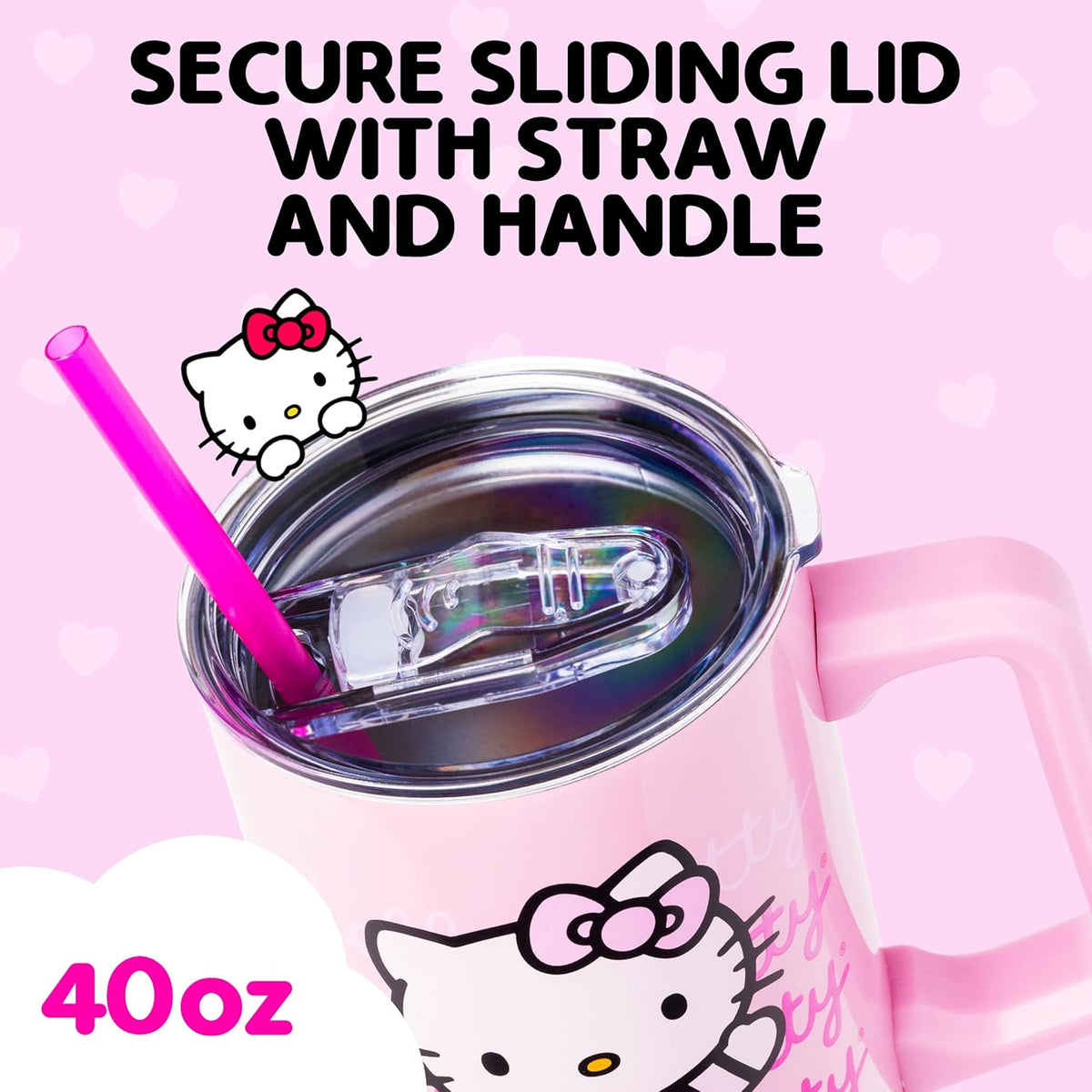 Sanrio Hello Kitty Waving, Stainless Steel Tumbler, 40Oz