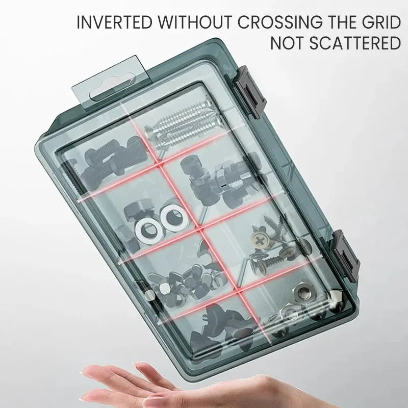 Plastic Tool Parts Box Storage Screw Box Tool Classification Electronic Component Drill Bit Accessories Thickened Grid Box