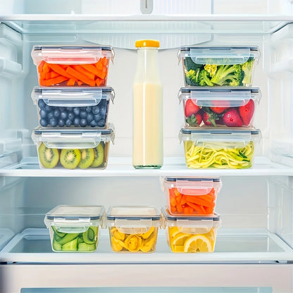 4 Piece Food Storage Containers Set with Easy Snap Lids (4 Lids + 4 Containers) - Airtight Plastic Containers for Pantry