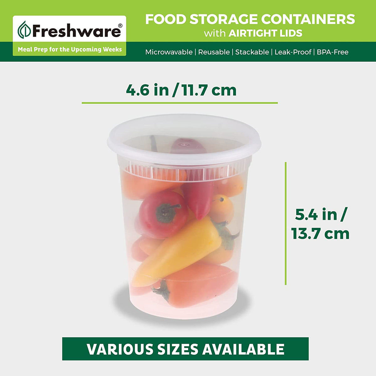 Food Storage Containers [24 Set] 32 Oz Plastic Deli Containers with Lids, Slime, Soup, Meal Prep Containers | BPA Free | Stackable | Leakproof | Microwave/Dishwasher/Freezer Safe