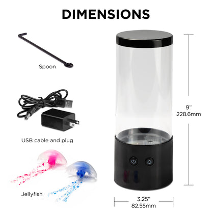 Jellyfish Night Light Lamp Motion & Multicolor Leds - Easy Mode Switching, USB Powered - 9"