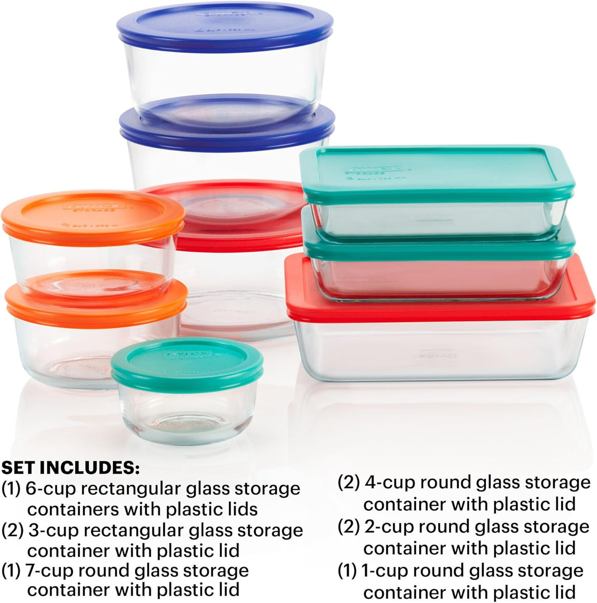 Simply Store (9-Pack) Mixed Sized Glass Food Storage Set