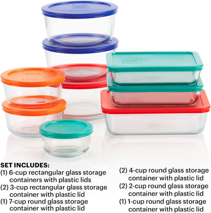Simply Store (9-Pack) Mixed Sized Glass Food Storage Set