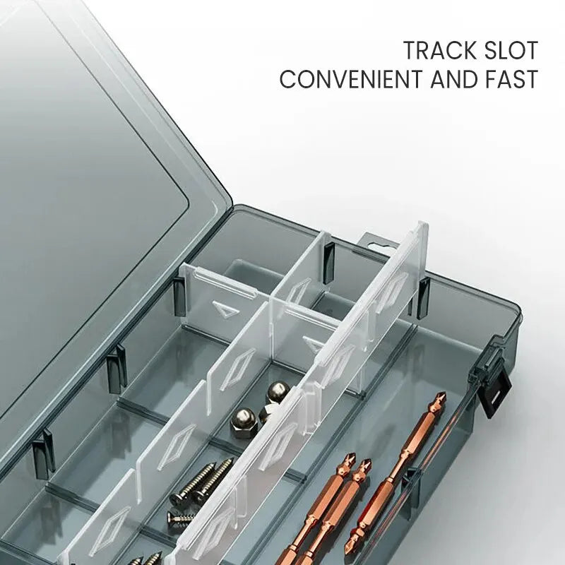 Plastic Tool Parts Box Storage Screw Box Tool Classification Electronic Component Drill Bit Accessories Thickened Grid Box