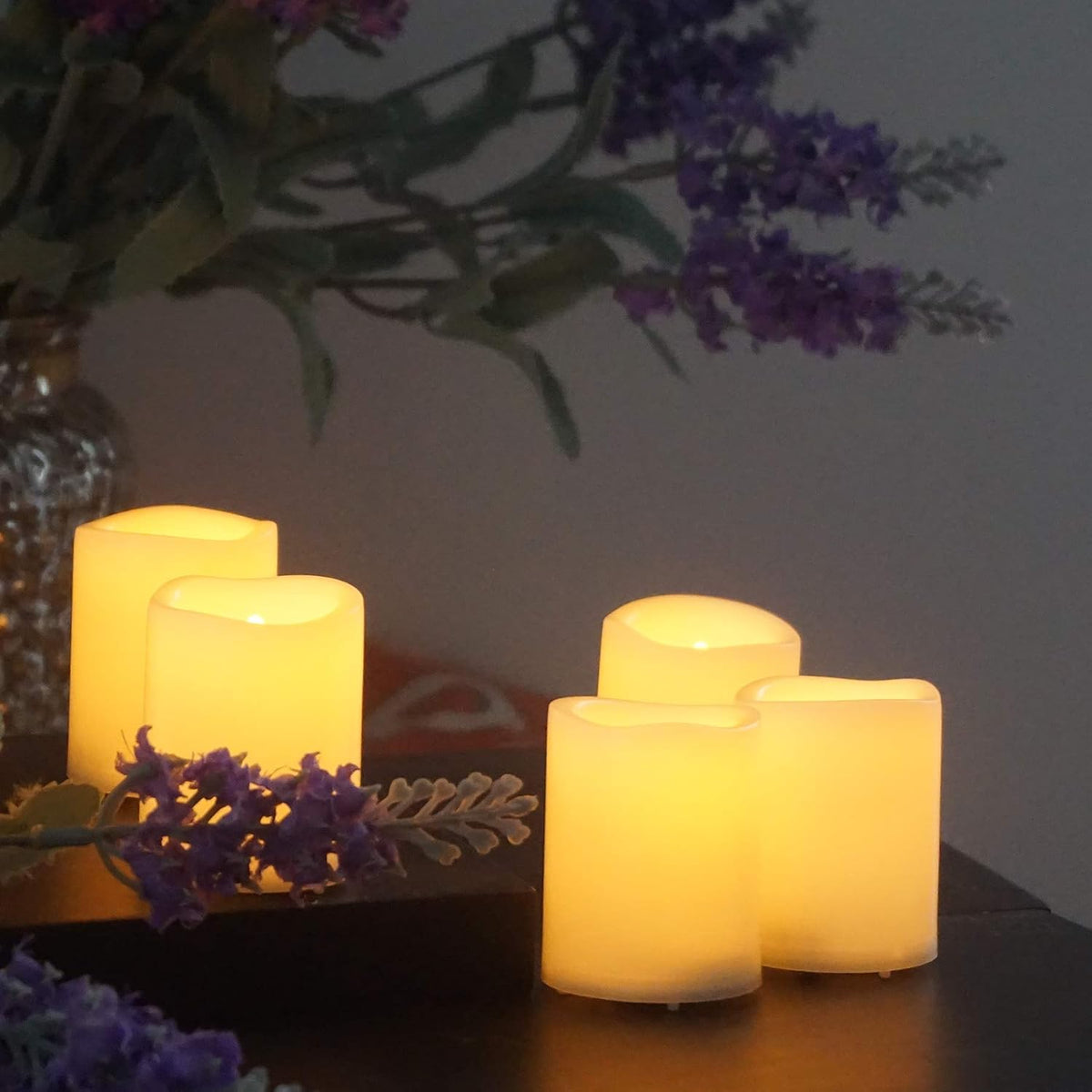 White Plastic Battery Operated Flameless LED Votive Tealight Candles 36 PCS