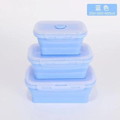 4PS Collapsible Food Storage Containers with Lids & Vent,, Kitchen Stacking Silicone Collapsible Meal Prep Container Set for