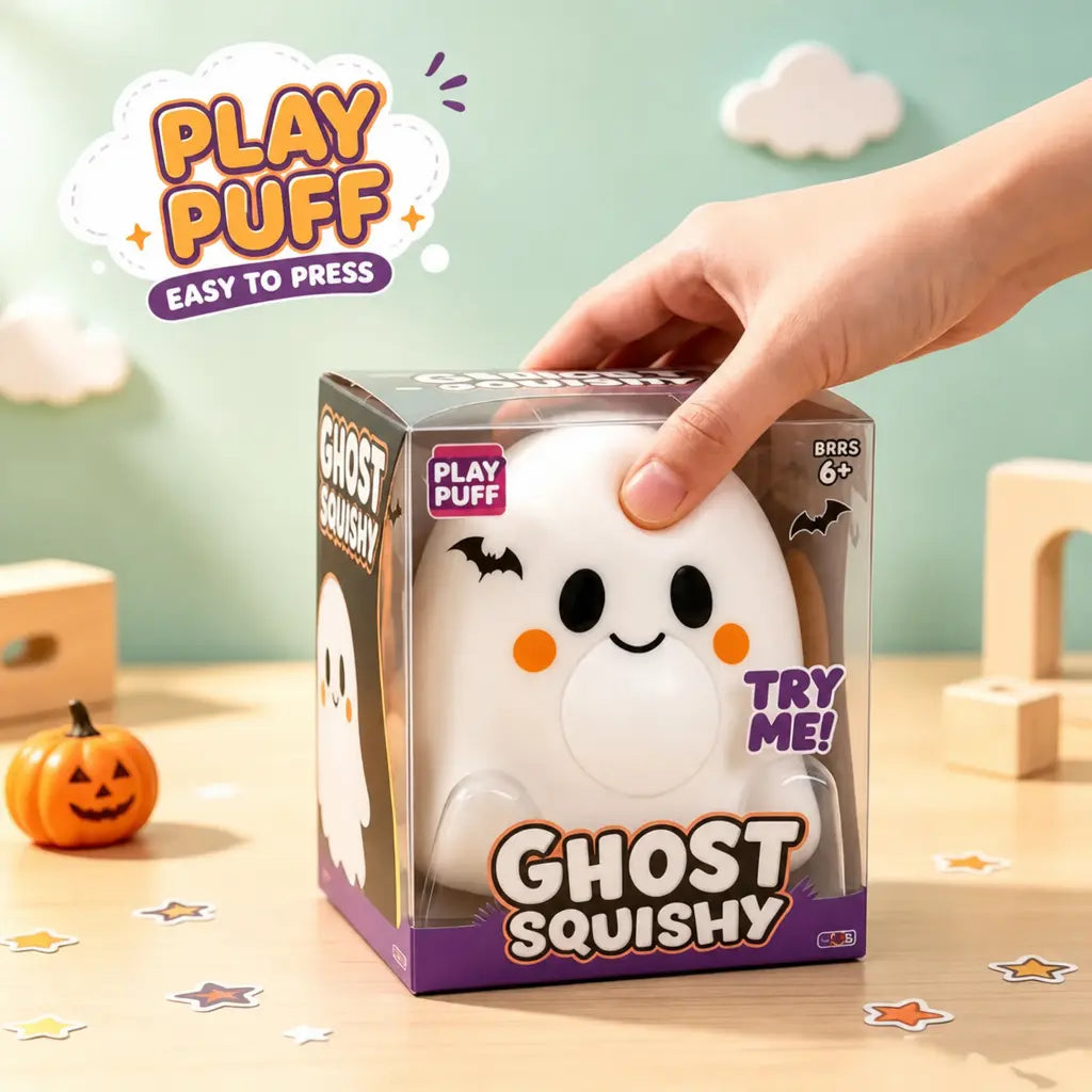 Soft Ghost Squishy Stress-Relief Toy, Creative Cute Halloween Decoration Ornament, Perfect Holiday Gift for Halloween Enthusiasts