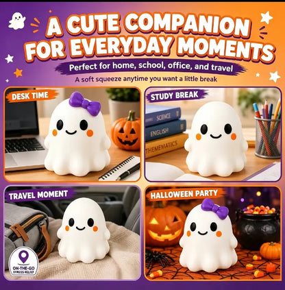 Soft Ghost Squishy Stress-Relief Toy, Creative Cute Halloween Decoration Ornament, Perfect Holiday Gift for Halloween Enthusiasts