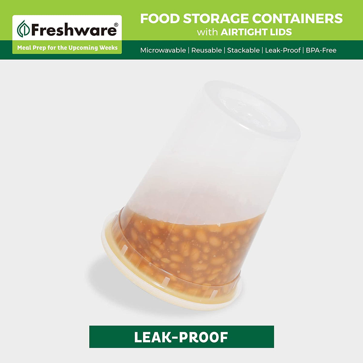 Food Storage Containers [24 Set] 32 Oz Plastic Deli Containers with Lids, Slime, Soup, Meal Prep Containers | BPA Free | Stackable | Leakproof | Microwave/Dishwasher/Freezer Safe