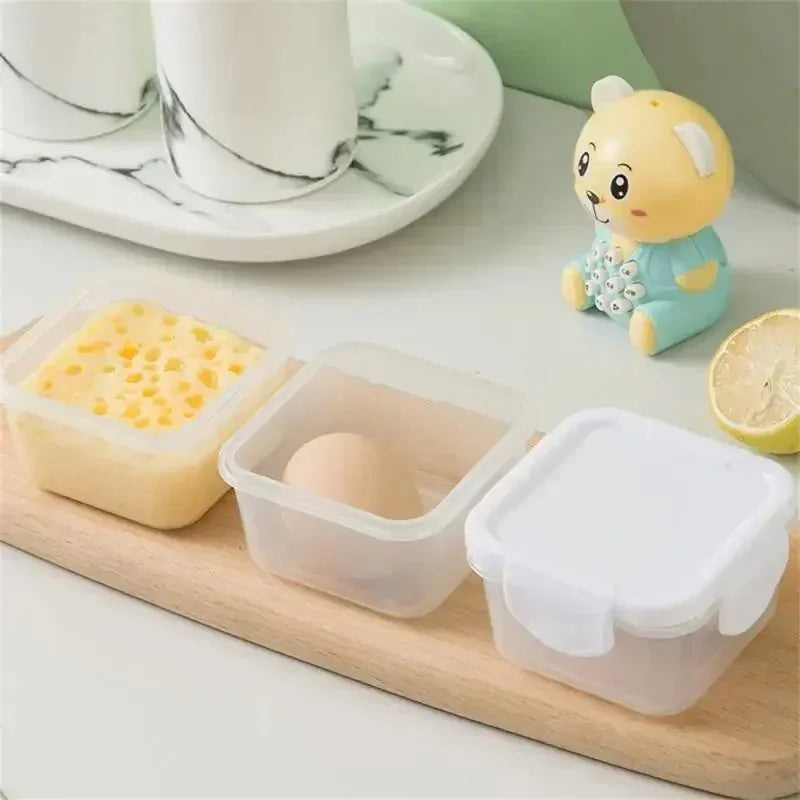 4Pcs Mini Food Storage Containers Set Leakproof with Lids Condiment Sauce Mini Freezer Airtight Containers for Kitchen