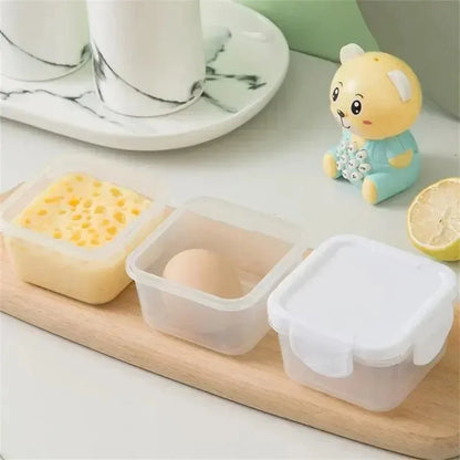 4Pcs Mini Food Storage Containers Set Leakproof with Lids Condiment Sauce Mini Freezer Airtight Containers for Kitchen