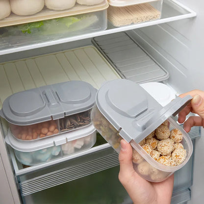 Double Compartment Food Storage Container Plastic Sealed Snack Container, Divided Into Boxes, Camping Lunch Box, Snack Box