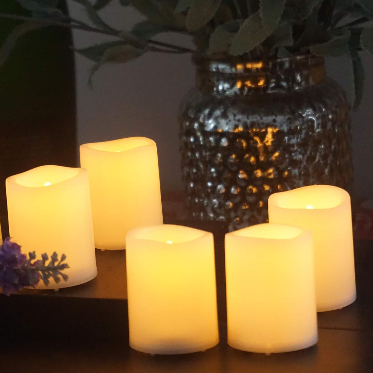 White Plastic Battery Operated Flameless LED Votive Tealight Candles 36 PCS
