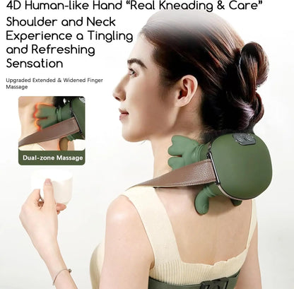 4D Simulation Hand-Neck-Shoulder Massage Device, Wireless Electric Usb-Powered Massager with Charging Cable, Portable Home & Office Relaxing Gift for Daily Massage Needs, Relaxing Gifts