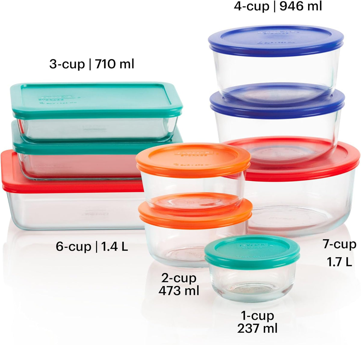 Simply Store (9-Pack) Mixed Sized Glass Food Storage Set