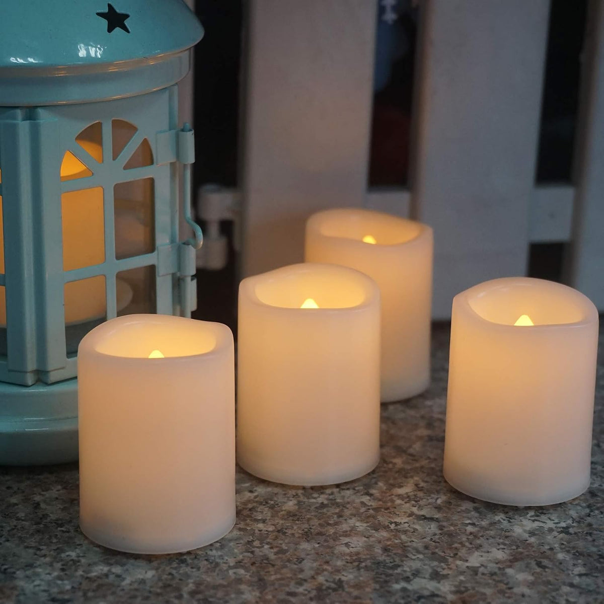White Plastic Battery Operated Flameless LED Votive Tealight Candles 36 PCS