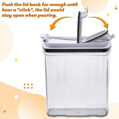 Cereal Containers Storage Set, Airtight Food Storage Container with Lid 4L/135.2Oz, 2PCS BPA-FREE Plastic Pantry Organization Canisters for Rice Cereal Flour Sugar Dry Food in Kitchen