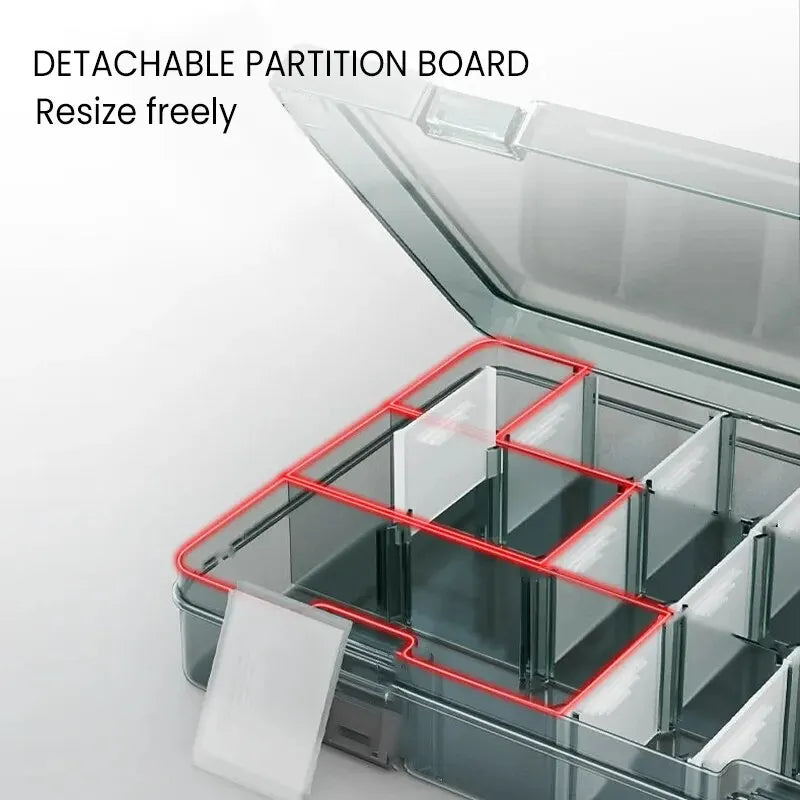 Plastic Tool Parts Box Storage Screw Box Tool Classification Electronic Component Drill Bit Accessories Thickened Grid Box