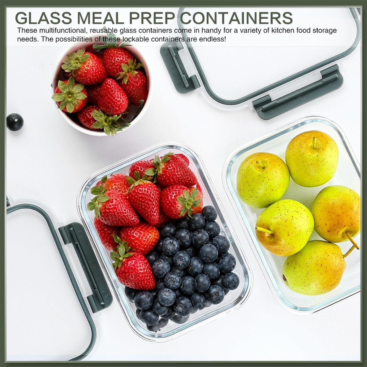 10 Packs 30 Oz Glass Meal Prep Containers with Lids