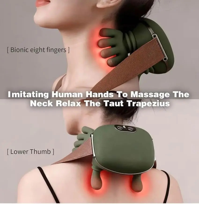 4D Simulation Hand-Neck-Shoulder Massage Device, Wireless Electric Usb-Powered Massager with Charging Cable, Portable Home & Office Relaxing Gift for Daily Massage Needs, Relaxing Gifts