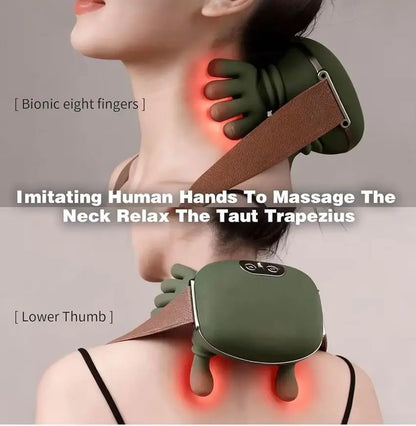 4D Simulation Hand-Neck-Shoulder Massage Device, Wireless Electric Usb-Powered Massager with Charging Cable, Portable Home & Office Relaxing Gift for Daily Massage Needs, Relaxing Gifts